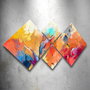 Wallity Conjunto de 4 Cuadros Decorativos de MDF Multicolor